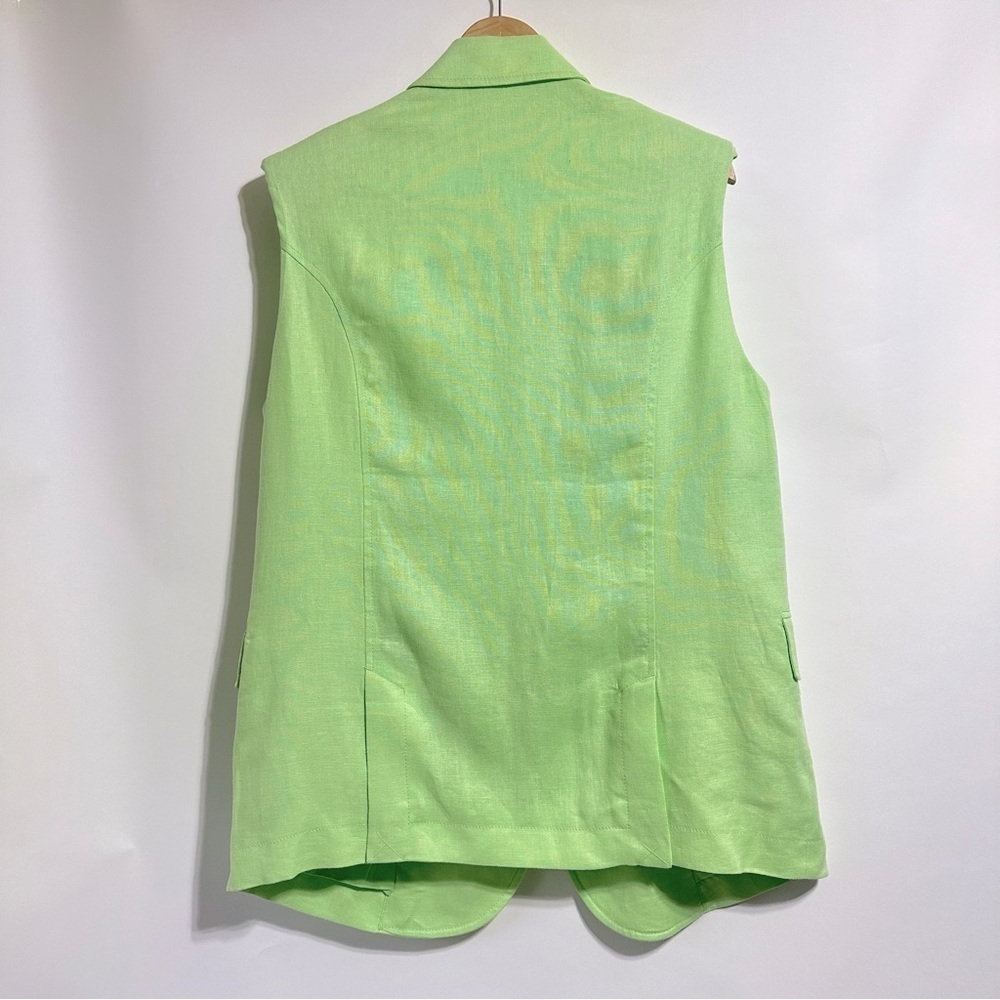 NWOT Free People bright Green Lime Bright Young Things Linen oversized Vest - Picture 3 of 11